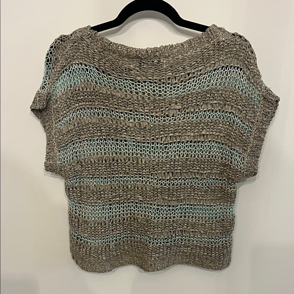 Forever 21 Open-Knit Sweater in Tan/Gray and Blue - Picture 3 of 5